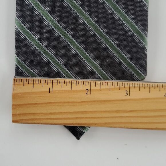 CALVIN KLEIN SILK MEN'S TIE GRAY GREEN WHITE OFFICE WORK COCKTAIL - Picture 5 of 5